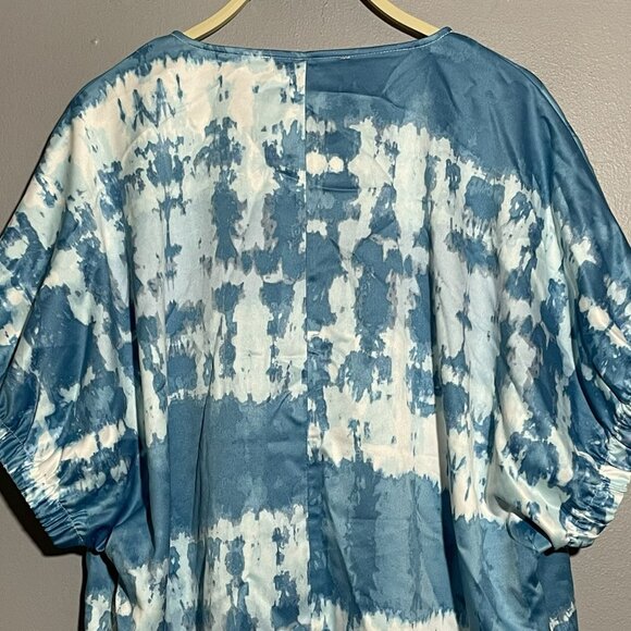 Marc Andrew Blouse Women Size L Vneck Casual Workwear Hippie Retro Boho Abstract - Picture 4 of 10